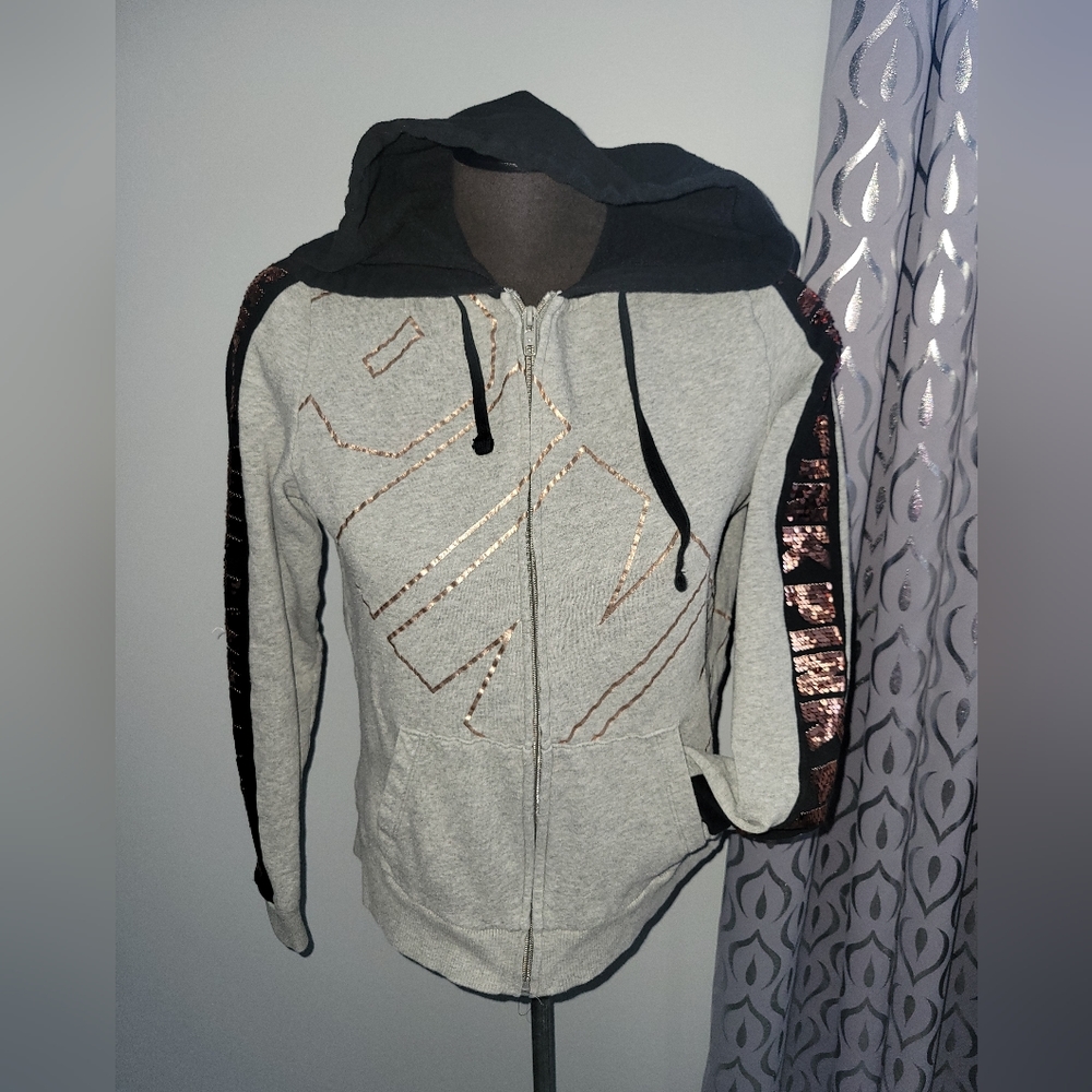 PINK hoodie sequined size XS- S